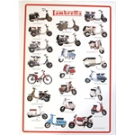 Póster con scooters Lambretta - tamaño 36x46 cm