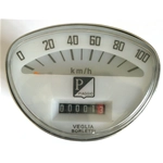 Tachometer mit weißem Hintergrund und 100-km/h-Skala für VESPA 50 90 SS 125 150 SUPER SPRINT VNC1T