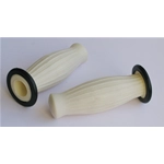 Manopole bianche nero d'epoca diametro foro mm. 21 per VESPA e LAMBRETTA