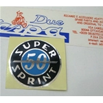 Round aluminum side sticker for the side storage box for VESPA 50 SS