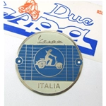 Scudetto emblema logo Vintage in alluminio " VESPA ITALIA " da applicare su VESPA e accessori