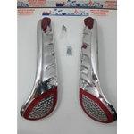 Embellecedores decorativos de aluminio para el capó con detalles rojos para VESPA 125 150 160 180 200