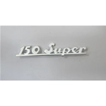 Scritta targhetta posteriore lunga mm. 115 per VESPA 150 SUPER in alluminio r.o. 121081