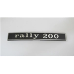 Rear aluminum plate lettering for VESPA 200 RALLY written in lowercase for second series in aluminum ro 152515 026793