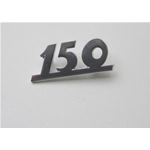 Plaque avant avec lettrage 150 en aluminium pour VESPA 150, 2 broches, entraxe 23 mm