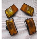 Kit of 4 orange front and rear indicators for VESPA 125 150 200 PX PE ARCOBALENO approved product