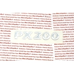 Plaque adhésive en résine pour inscription sur capot et carrosserie latérale pour VESPA PX 200 ro 575797