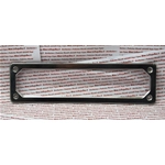 Marco de matrícula delantero de hierro cromado de 28x7,5 cm para coches clásicos FIAT 126 127 128 1100 500 FLR NUOVA 600 ALFA ROMEO SPIDER GIULIETTA MERCEDES SC SL, matrícula negra y números blancos