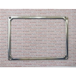 Marco de matrícula trasero cromado de hierro de 28x20,5 cm para coches clásicos FIAT 500 FLR NEW 600 con matrícula negra y números blancos.