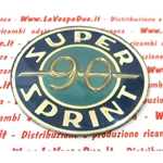 Autocollant de bouclier latéral rond enduit de résine sur base en aluminium pour modèle de boîte à gants avec évidement de bouclier pour VESPA 90 SS SUPER SPRINT