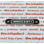 Placa negra INNOCENTI para silla de montar LAMBRETTA