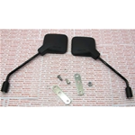 Pair of approved black rearview mirrors complete with brackets for VESPA 50 80 90 125 150 160 180 200