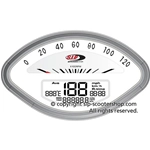 Contachilometri contagiri SIP 50000710 2.0 per VESPA 125 150 160 180 GT VBA VBB GL GS SPRINT SS quadrante bianco numeri neri LCD bianco digitale analogico