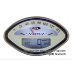 Contachilometri contagiri SIP 50000740 2.0 per VESPA 125 150 160 180 GT VBA VBB GL GS SPRINT SS a forma di conchiglia quadrante beige LCD biancoo 20 funzioni digitale analogico