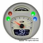 Contachilometri contagiri SIP 50001420 2.0 per VESPA 80 125 150 200 PX E arcobaleno LUSSO 98 MY adattabile anche per GTV GT60 quadrante beige numeri neri cornice acciaio inox 24 funzioni digitale analogico