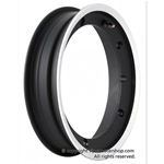 Jante tubeless SIP 80178100 en aluminium noir avec bord poli pour pneus 3.50 10" pour VESPA 160 GS 180 SS