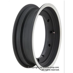 Jante arrière tubeless SIP 83048000, type large, en aluminium noir avec bord poli, pour pneus 110/120/130 - 11" pour VESPA 125 150 160 180 200 GT TS GL GS SS PX PE T5 RALLY COSA