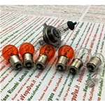 SET OF 8 12 VOLT FRONT AND REAR LIGHT BULBS FOR VESPA PX 125 150 200 FROM 1997 ONWARDS COMPLETE WITH ORANGE INDICATOR BULBS
