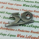 50 written front plate in polished aluminum for VESPA 50 SPECIAL first series from 1969 to 1972 Italian product in cast ro 123671