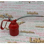 OLIATORE IN METALLO DA 200 ML CON SERBATOIO IN LAMIERA SMALTATA CANNA FLESSIBILE E POMPA IN OTTONE PER RABBOCCO OLIO MOTORE O LUBRIFICAZIONE PARTI