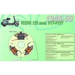 Complete kit with 3 Ceab coils for the restoration and overhaul of the flywheel stator for VESPA 125 V1T to V15T from 1948 to 1950