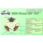 Complete kit with 3 Ceab coils for the restoration and overhaul of the flywheel stator for VESPA 125 V30T to V33T from 1950 to 1952