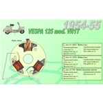 Complete kit 3 Ceab coils for restoration and overhaul of the flat flywheel stator for VESPA 125 VN1T low headlight from 1954 to 1955