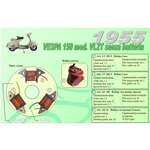 Complete kit 3 Ceab coils for restoration and overhaul of the flywheel plate stator for VESPA 150 VL2T struzzo without battery 1955