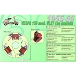 Complete kit 3 Ceab coils for restoration and overhaul of the flywheel plate stator for VESPA 150 VL2T struzzo with battery 1955 1956