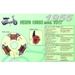 Complete kit 3 Ceab coils for restoration and overhaul of the flywheel plate stator for VESPA 150 GS VS1T external cables 1955