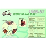Complete kit 3 Ceab coils for restoration and overhaul of the flywheel plate stator for VESPA 150 VL3T struzzo 1956 1957