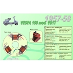 Complete kit with 3 Ceab coils for the restoration and overhaul of the flywheel stator for the Vespa 150 VB1T GS of the poor from 1957 to 1958