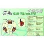 Complete kit with 3 Ceab coils for the overhaul and restoration of the flywheel stator for the Vespa 150 GS VS4T (1958).
