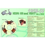 Complete kit with 3 Ceab coils for the restoration and overhaul of the flywheel stator for VESPA 150 VBA1T up to frame number 76049 from 1958 to 1959