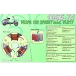 Complete kit with 3 Ceab coils for the restoration and overhaul of the flywheel stator for VESPA 150 SPRINT VLB1T from 1965 to 1974