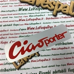 Targhetta Scritta adesiva sul serbatoio CIAO PORTER su foglio di allumino satinato adesivo per PIAGGIO 50 CIAO PORTER TRE r.o. 295614
