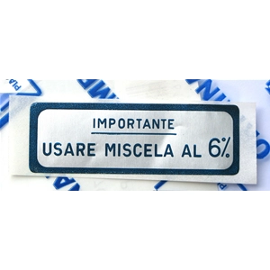 Pegatina de mezcla al 6% para VESPA 150 GS de 1954 a 1961 VS1T>5T Original