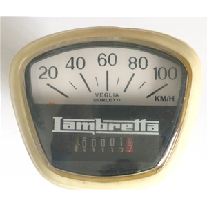 Compteur de vitesse White Edge km/h 100 pour LAMBRETTA 125 DL GP ro 00611123