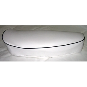 Asiento blanco con borde negro para VESPA 50 RLN SPECIAL sin cerradura