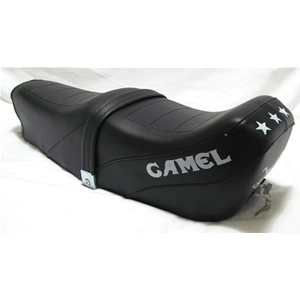 Selle sport noire pour Vespa 50 90 125 NLR Special 125 ET3 avec inscription Camel