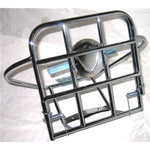 Rear chrome luggage rack with wheel carrier for VESPA 125 150 VNA VNB VBA VBB 8 inch wheel closed - up to 1966