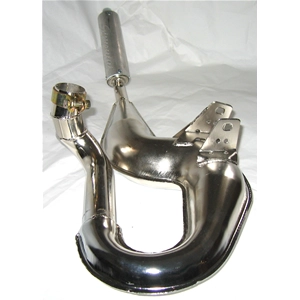 SIMONINI verchromter Schlangen-Auspuff mit Aluminium-Schalldämpfer für VESPA PX PE RALLY 200