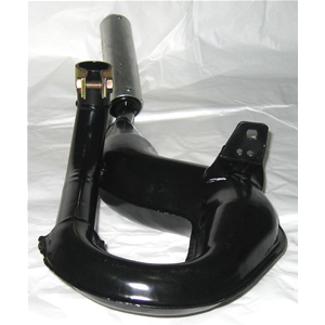 Pot d'échappement SIMONINI Snake peint en NOIR avec silencieux en ALUMINIUM pour VESPA PX PE RALLY 200