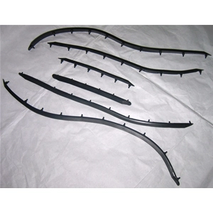 Complete set of rubber strips floorboard strips for VESPA 50 NR set of 6 pieces Italian product ro 610284M with 10 holes on the longest strip