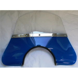 Parabrisas azul para VESPA 125 150 180 200 PX PE SPRINT VELOCE RALLY TS, completo con soportes.