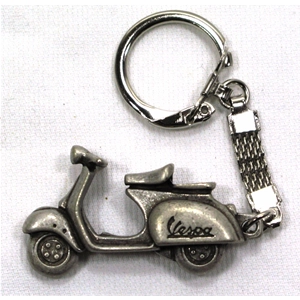 Schlüsselanhänger mit VESPA-Motiv aus den 60er Jahren, 43 mm lang, Typ VBA VBB, handgefertigt aus Zamak (Ro 610171M).