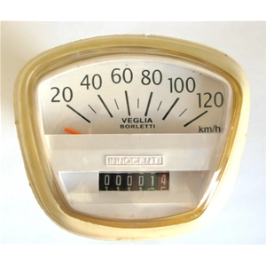 White background speedometer with 120 km/h scale for LAMBRETTA 200 SX DL