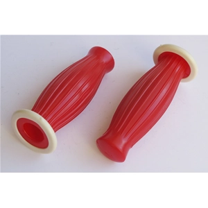 Puños rojos y blancos, de 26 mm de diámetro, para Vespas y Lambrettas clásicas.