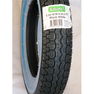 MITAS SAVA whitewall tire 3.50 10" 51J TT B14 for VESPA APE and LAMBRETTA