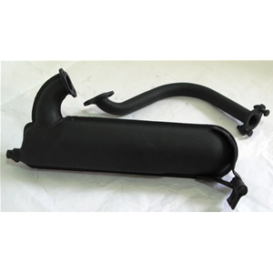 Schwarz lackierter Torpedo-Auspuff für VESPA 125 ET3